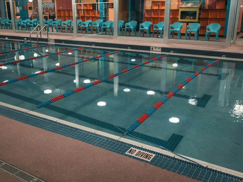 Stock photo of an indoor swimming pool